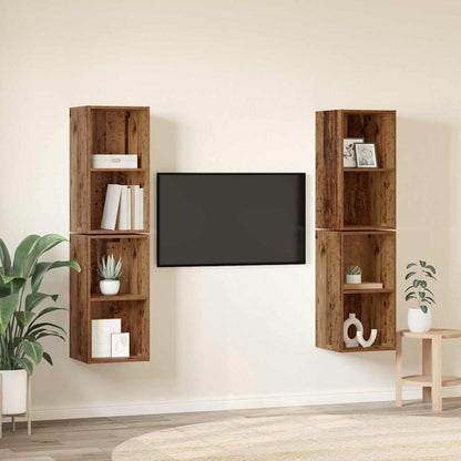 Set mobile TV 4 pcs Legno vecchio 37 x 37 x 72 cm