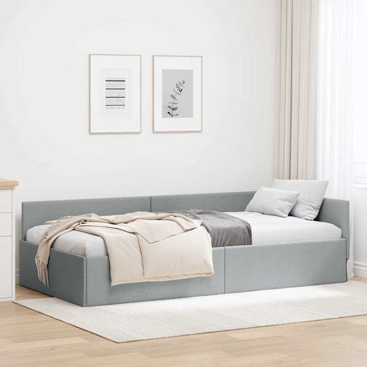 Cornice del letto ad angolo Grigio chiaro 80 cm x 200 cm | homemem39