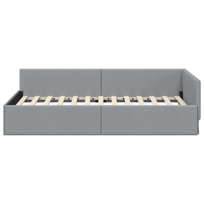 Cornice del letto ad angolo Grigio chiaro 90 cm x 190 cm