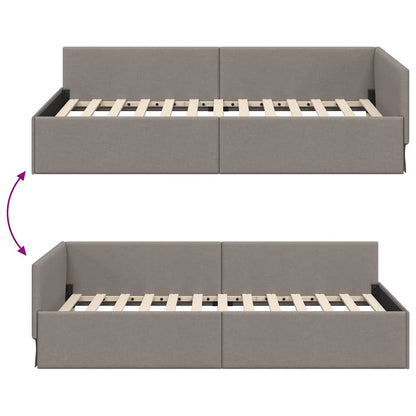Cornice del letto ad angolo Talpa 90 cm x 190 cm Tessuto | homemem39