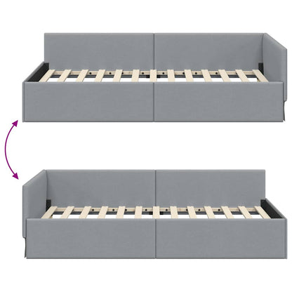 Cornice del letto ad angolo Grigio chiaro 90 cm x 200 cm | homemem39