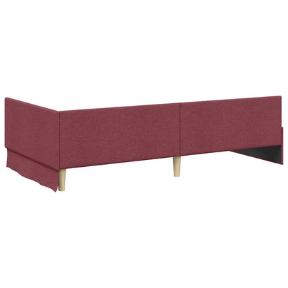 Cornice del letto ad angolo Rosso Vino 90 cm x 200 cm Tessuto | homemem39
