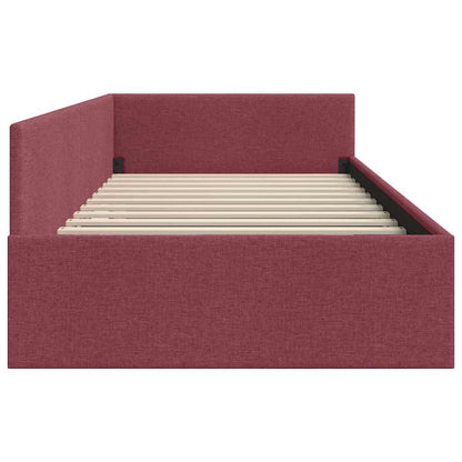 Cornice del letto ad angolo Rosso Vino 90 cm x 200 cm Tessuto | homemem39
