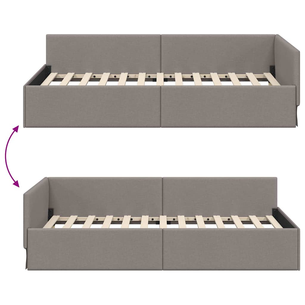 Cornice del letto ad angolo Talpa 90 cm x 200 cm Tessuto | homemem39
