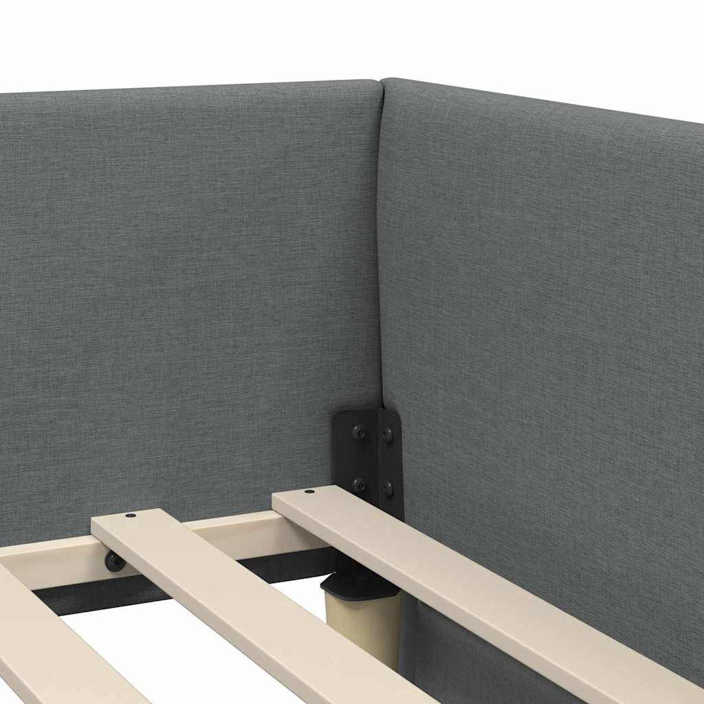Cornice del letto ad angolo Grigio scuro 100 cm x 200 cm | homemem39