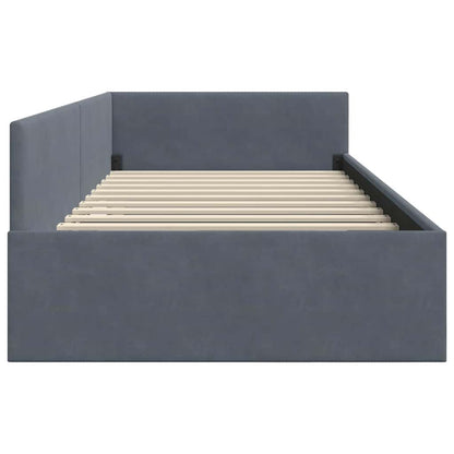 Cornice del letto ad angolo Grigio scuro 80 cm x 200 cm Velluto | homemem39