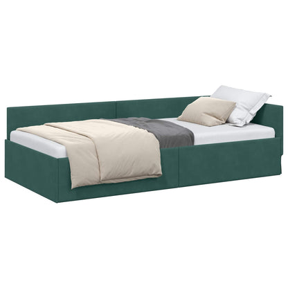 Cornice del letto ad angolo Verde Scuro 80 cm x 200 cm