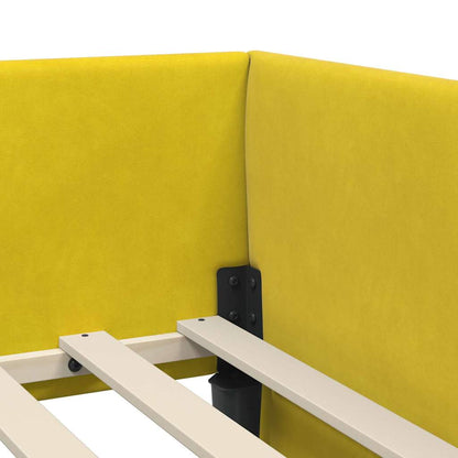 Cornice del letto ad angolo Giallo 80 cm x 200 cm Velluto | homemem39