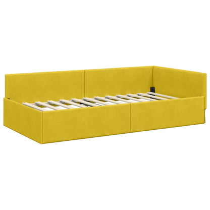 Cornice del letto ad angolo Giallo 80 cm x 200 cm Velluto | homemem39