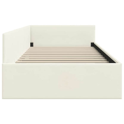 Cornice del letto ad angolo Crema 90 cm x 190 cm Velluto | homemem39