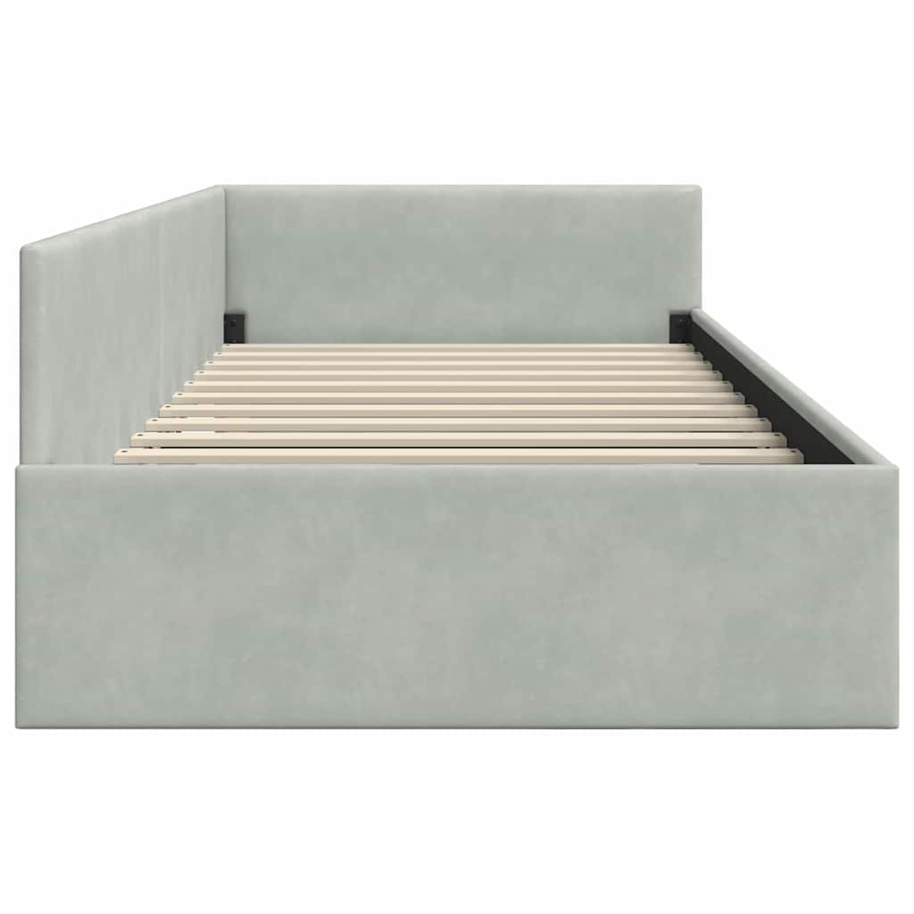 Cornice del letto ad angolo Grigio chiaro 90 cm x 200 cm | homemem39