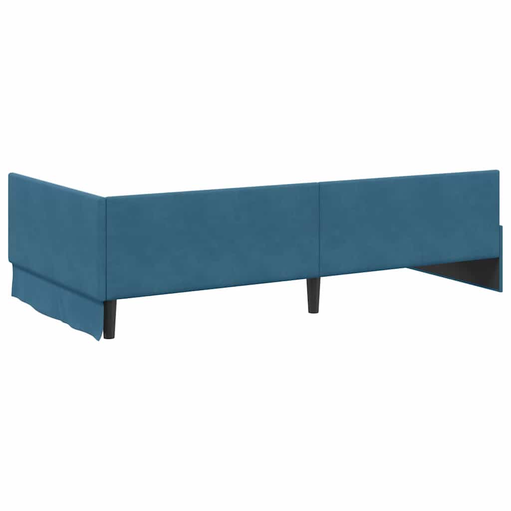 Cornice del letto ad angolo Blu 100 cm x 200 cm Velluto | homemem39