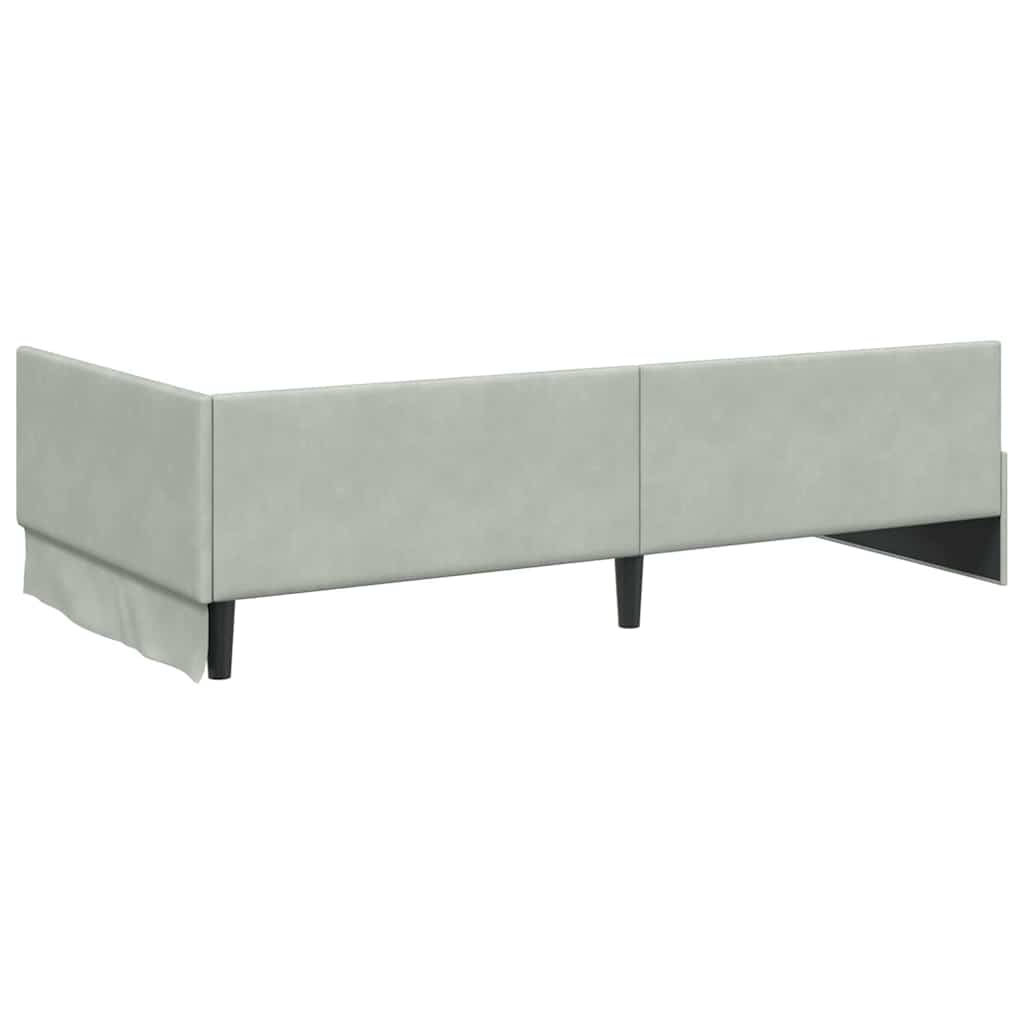 Cornice del letto ad angolo Grigio chiaro 100 cm x 200 cm | homemem39