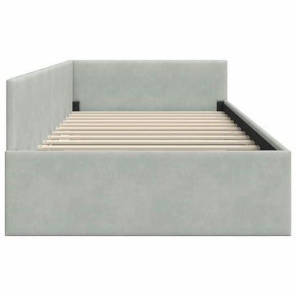 Cornice del letto ad angolo Grigio chiaro 100 cm x 200 cm | homemem39