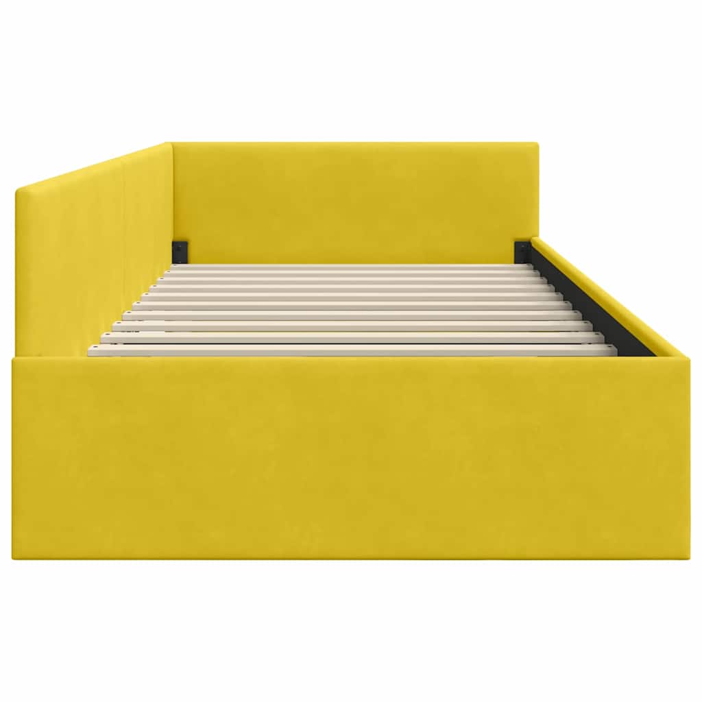Cornice del letto ad angolo Giallo 100 cm x 200 cm Velluto | homemem39