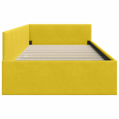 Cornice del letto ad angolo Giallo 100 cm x 200 cm Velluto | homemem39