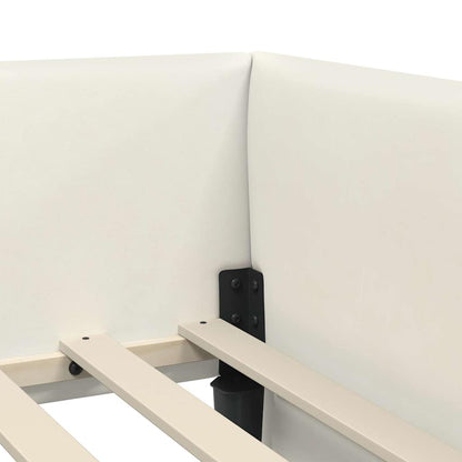 Cornice del letto ad angolo con testiera Crema 100 cm x 200 cm