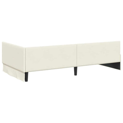 Cornice del letto ad angolo Crema 100 cm x 200 cm Velluto | homemem39