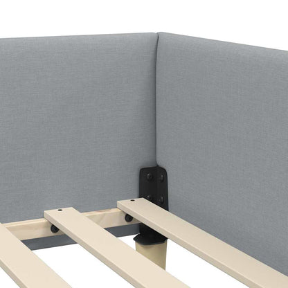 Cornice del letto ad angolo Grigio chiaro 100 x 200 cm Tessuto