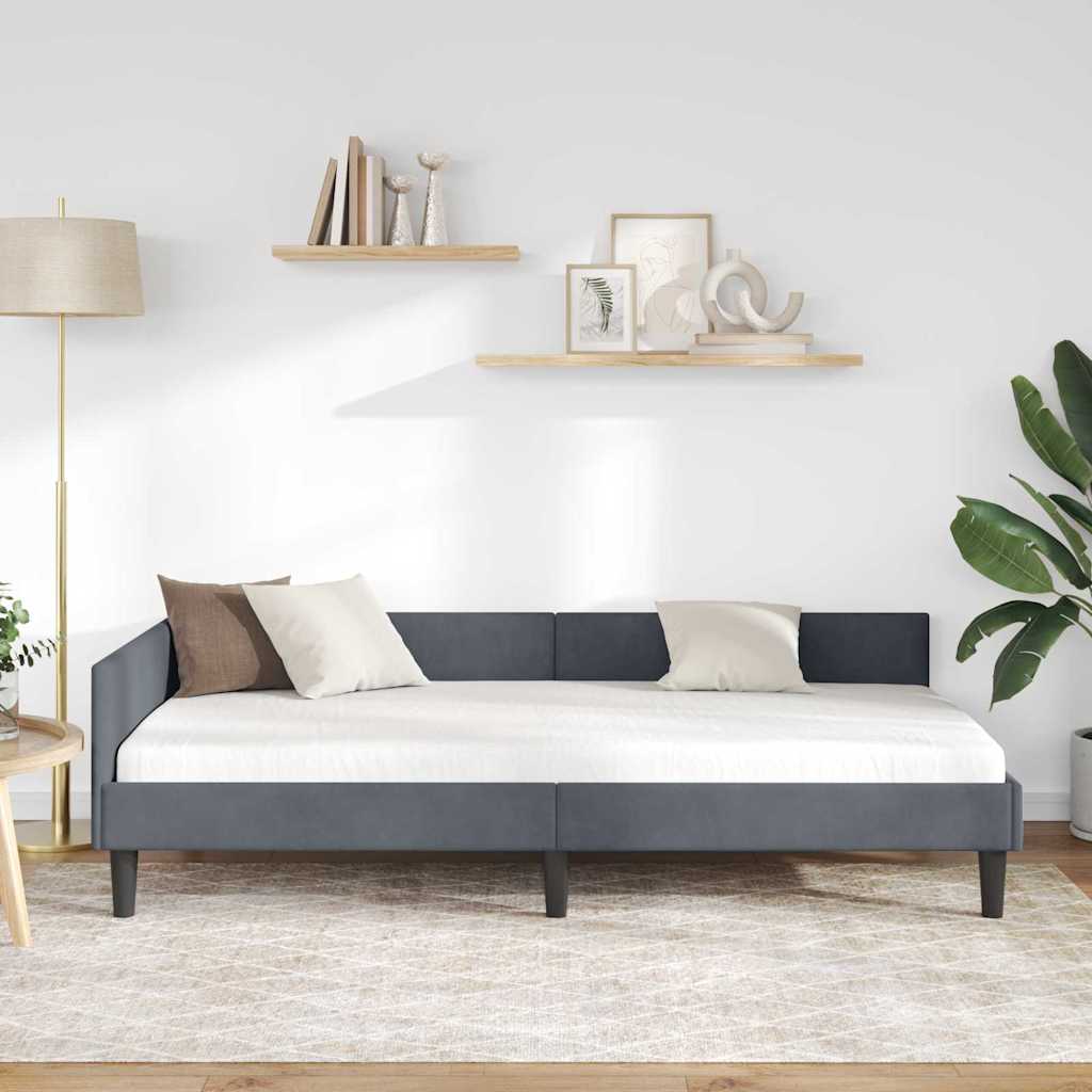 Cornice del letto ad angolo Grigio scuro 80 cm x 200 cm