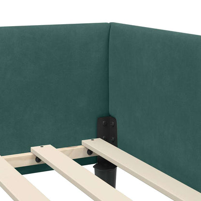 Cornice del letto ad angolo Verde Scuro 80 cm x 200 cm
