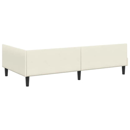 Cornice del letto ad angolo con testiera Crema 80 cm x 200 cm