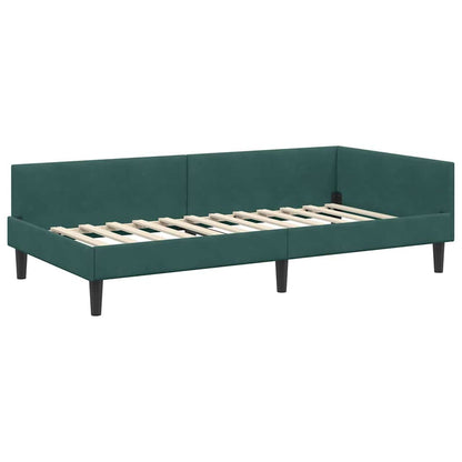 Cornice del letto ad angolo Verde Scuro 90 cm x 190 cm