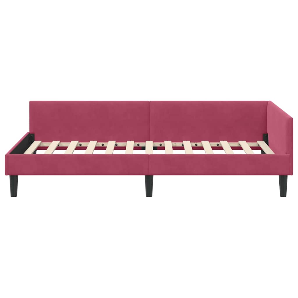Cornice del letto ad angolo Rosso Vino 90 cm x 190 cm
