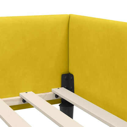 Cornice del letto ad angolo con testiera Giallo 90 cm x 190 cm