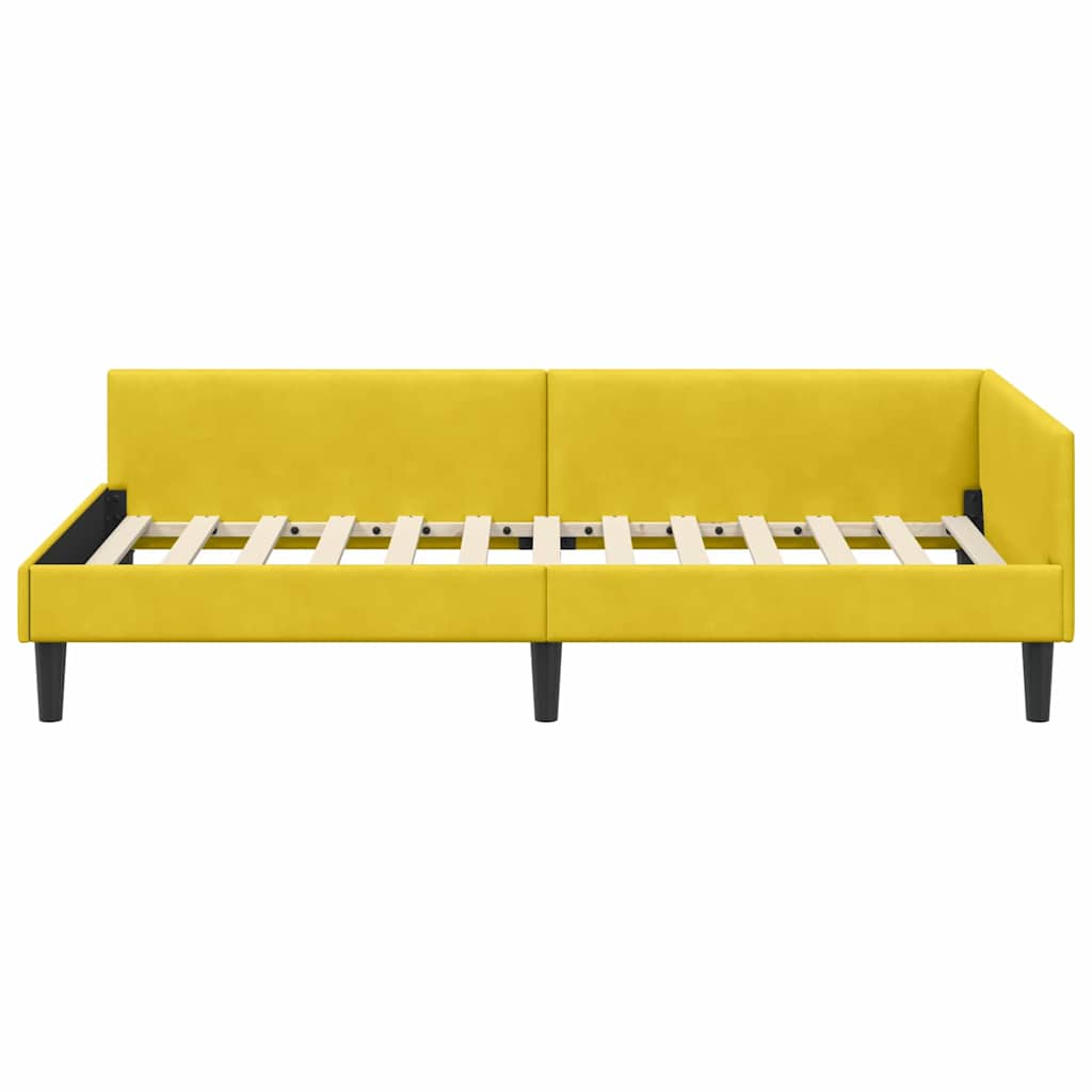 Cornice del letto ad angolo con testiera Giallo 90 cm x 190 cm