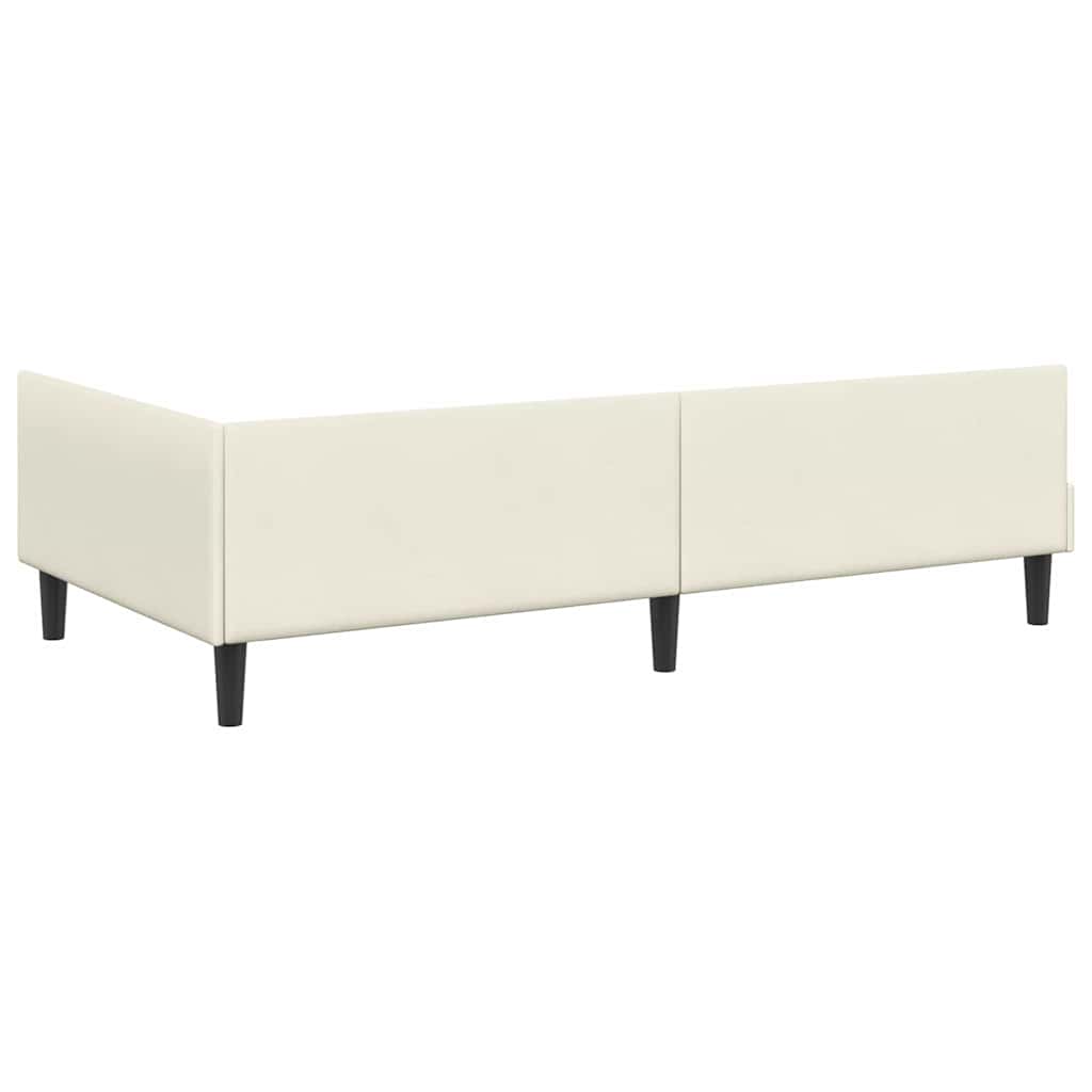 Cornice del letto ad angolo con testiera Crema 90 cm x 190 cm