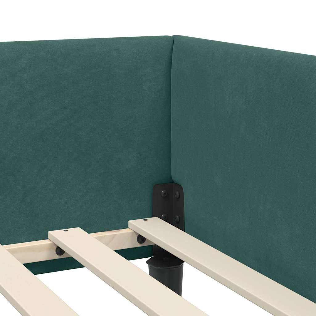 Cornice del letto ad angolo Verde Scuro 90 cm x 200 cm