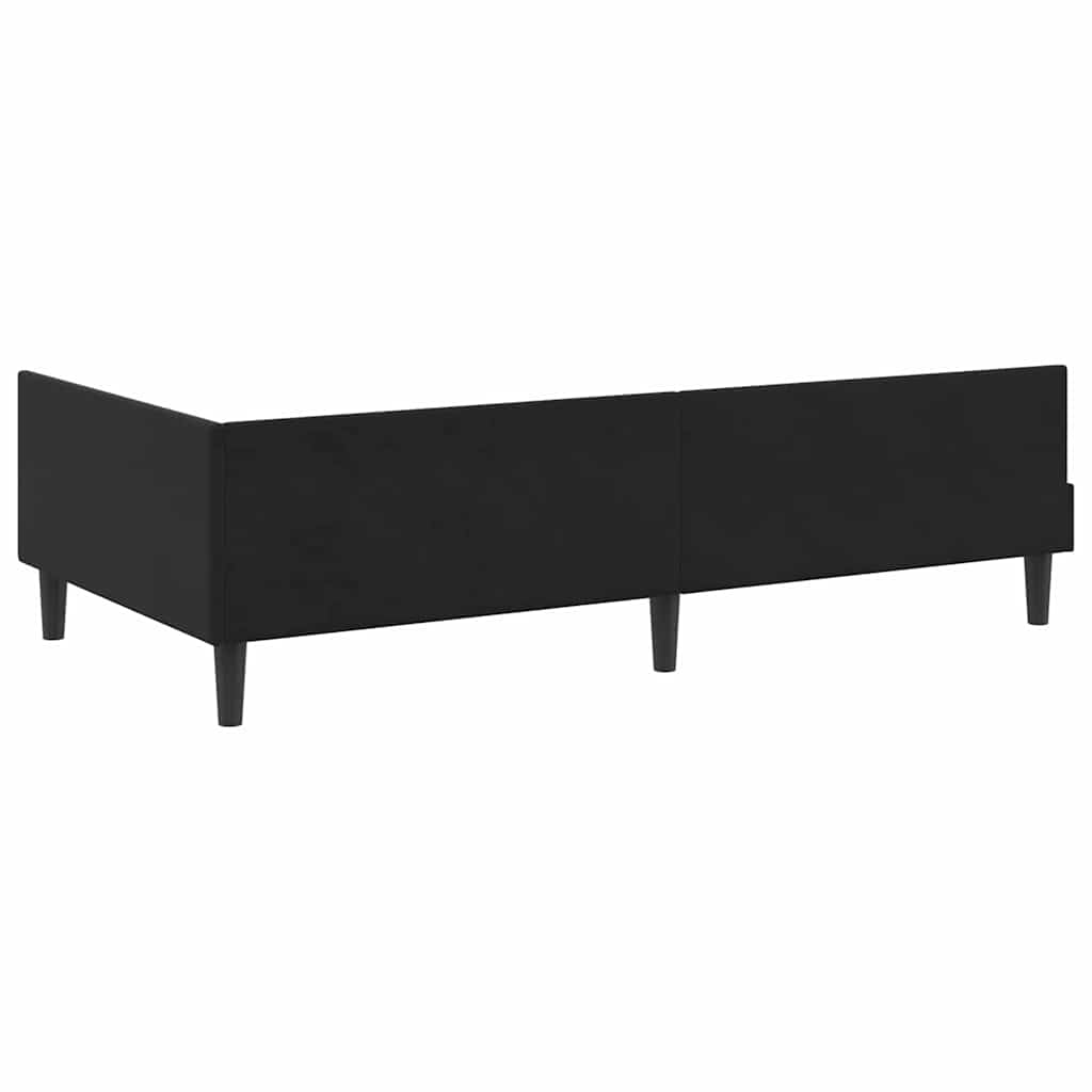 Cornice del letto ad angolo con testiera Nero 90 cm x 200 cm