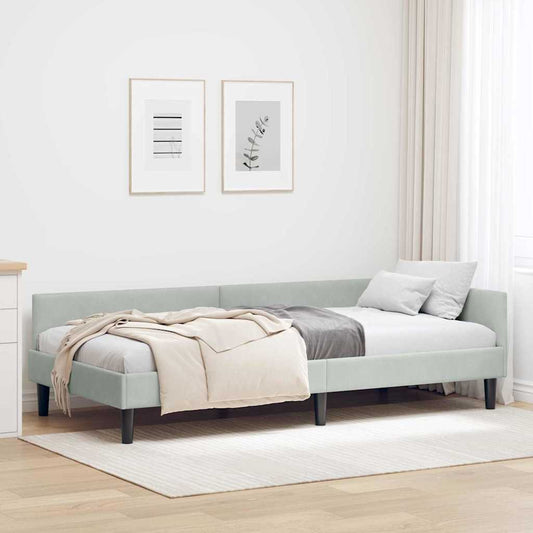 Cornice del letto ad angolo Grigio chiaro 100 cm x 200 cm