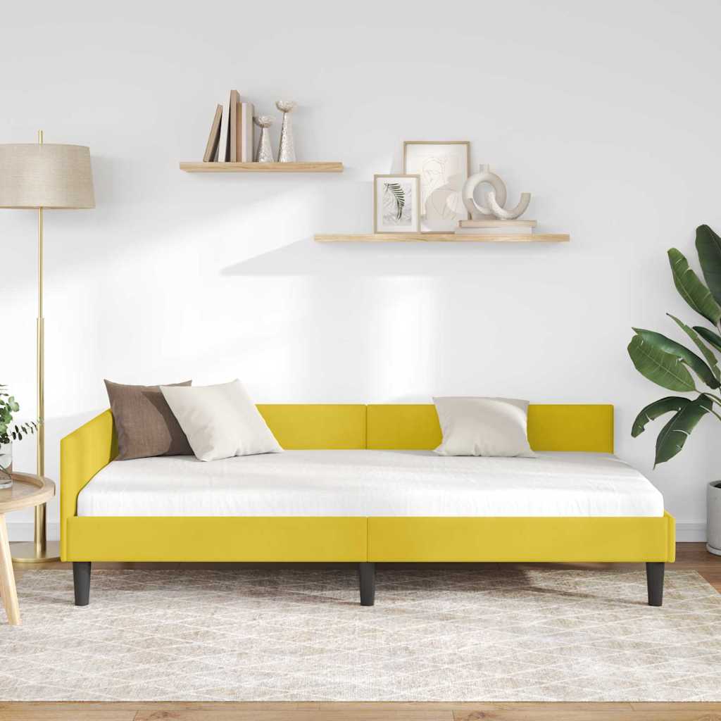 Cornice del letto ad angolo con testiera Giallo 100 cm x 200 cm