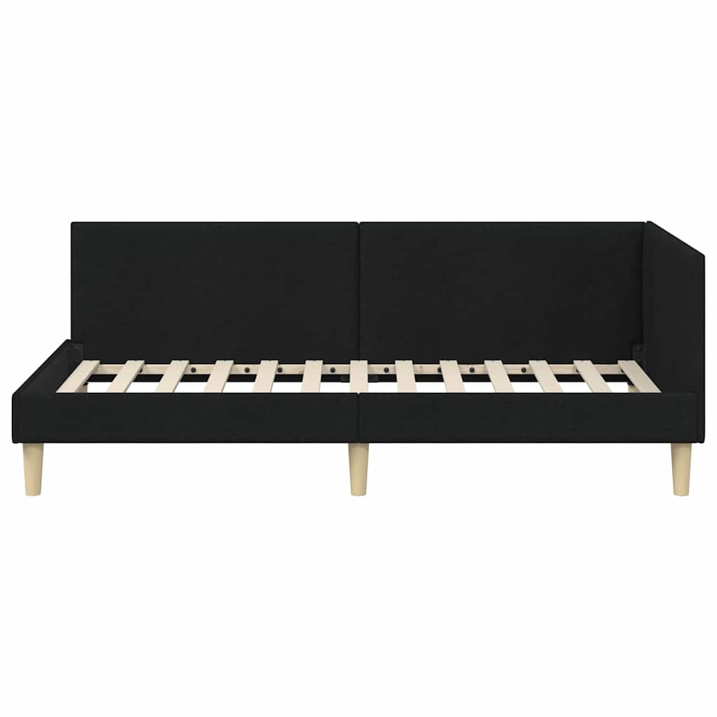 Cornice del letto ad angolo con testiera Nero 80 cm x 200 cm