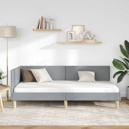 Cornice del letto ad angolo Grigio chiaro 90 cm x 190 cm