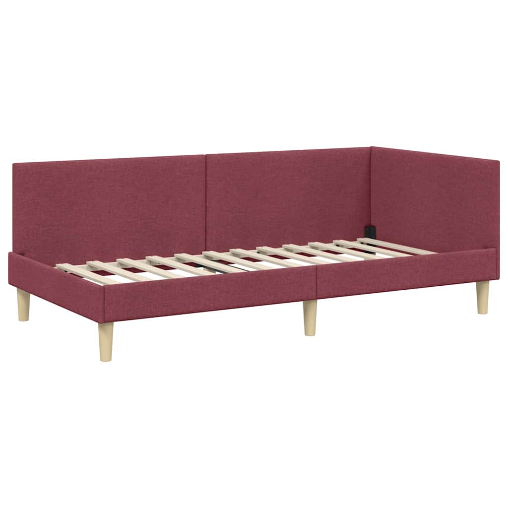 Cornice del letto ad angolo Rosso Vino 90 cm x 190 cm