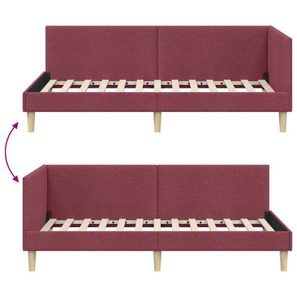 Cornice del letto ad angolo Rosso Vino 90 cm x 190 cm