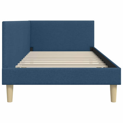 Cornice del letto ad angolo con testiera Blu 90 cm x 200 cm