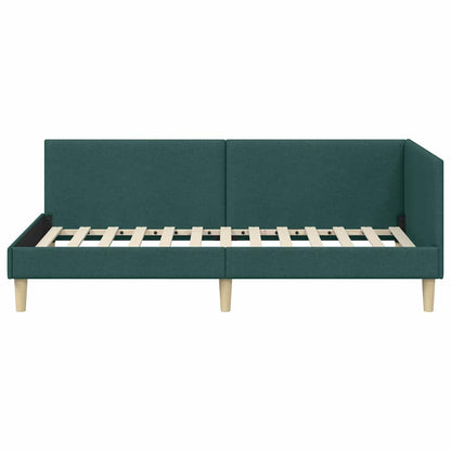 Cornice del letto ad angolo Verde Scuro 100 cm x 200 cm
