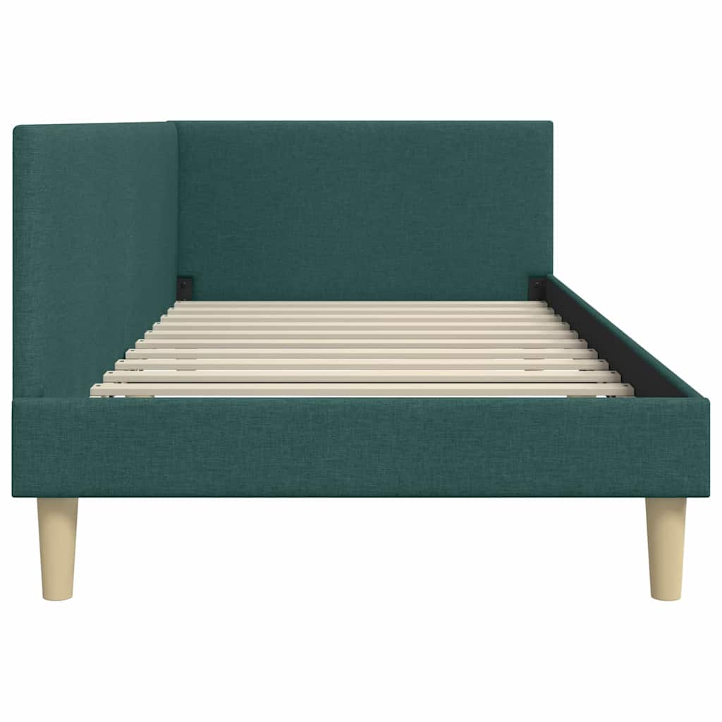 Cornice del letto ad angolo Verde Scuro 100 cm x 200 cm