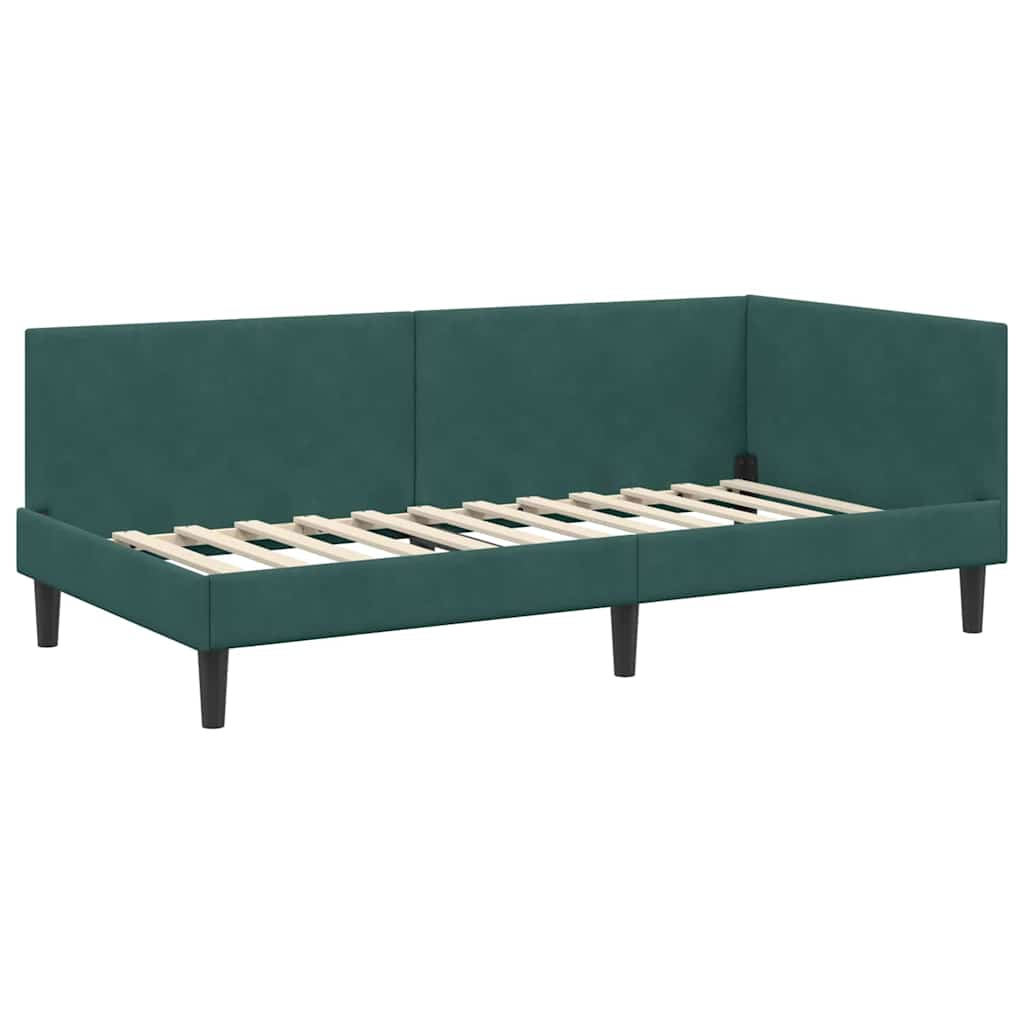 Cornice del letto ad angolo Verde Scuro 80 cm x 200 cm