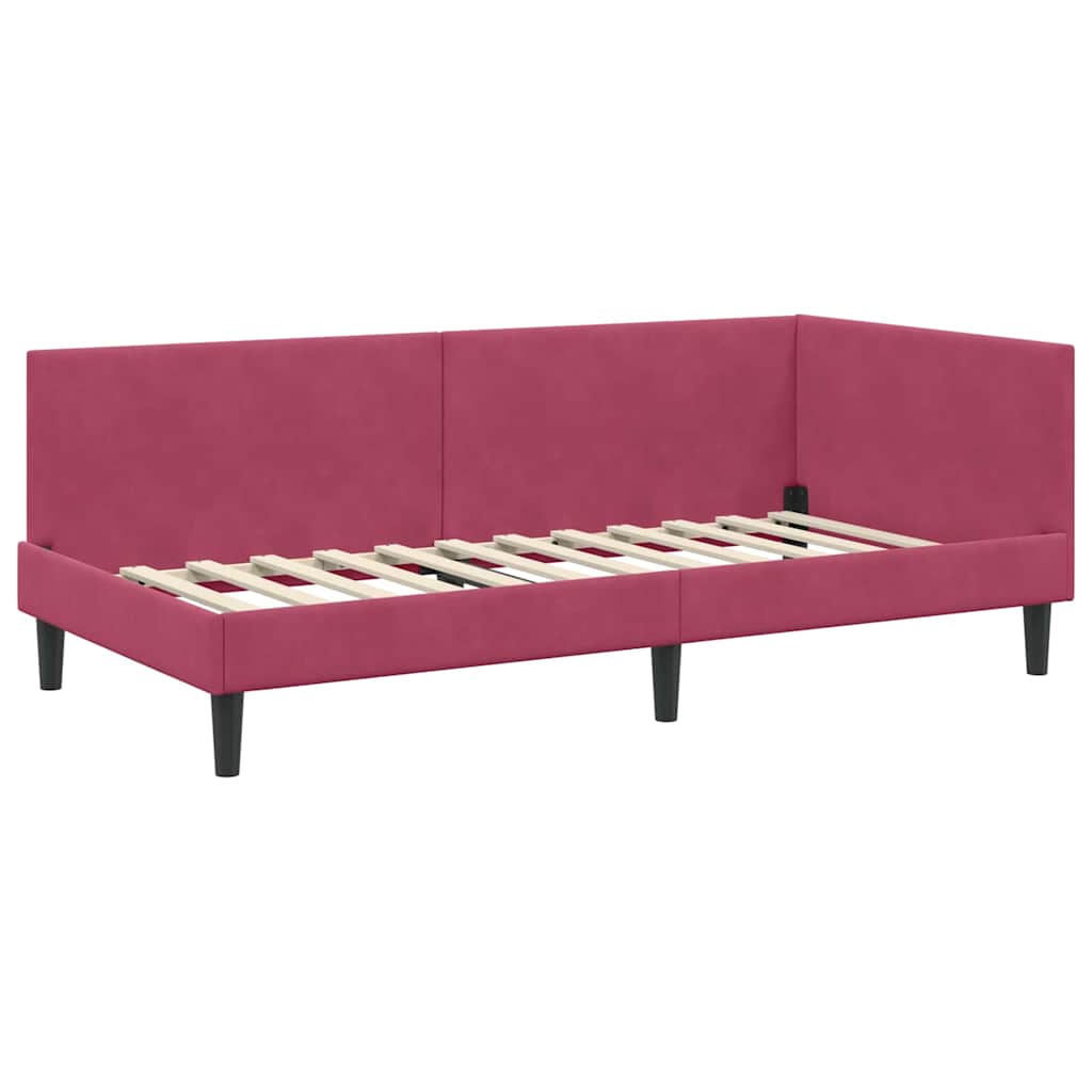 Cornice del letto ad angolo Rosso Vino 80 cm x 200 cm