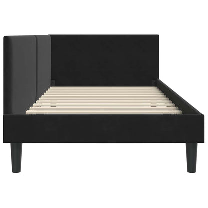 Cornice del letto ad angolo con testiera Nero 80 cm x 200 cm
