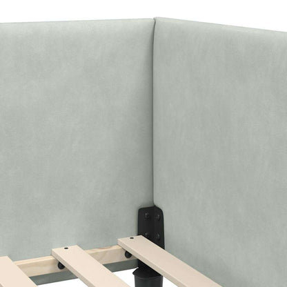 Cornice del letto ad angolo Grigio chiaro 90 cm x 190 cm