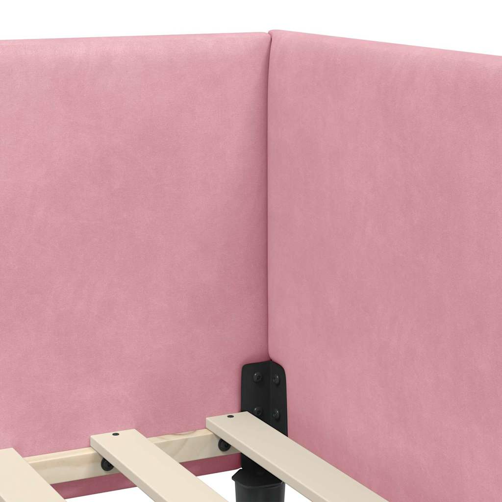 Cornice del letto ad angolo con testiera Rosa 90 cm x 190 cm