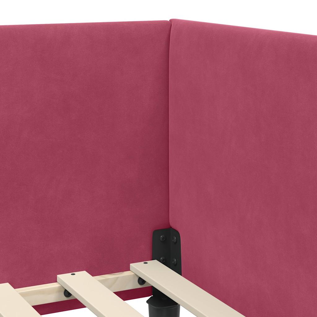 Cornice del letto ad angolo Rosso Vino 90 cm x 190 cm