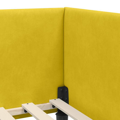 Cornice del letto ad angolo con testiera Giallo 90 cm x 190 cm
