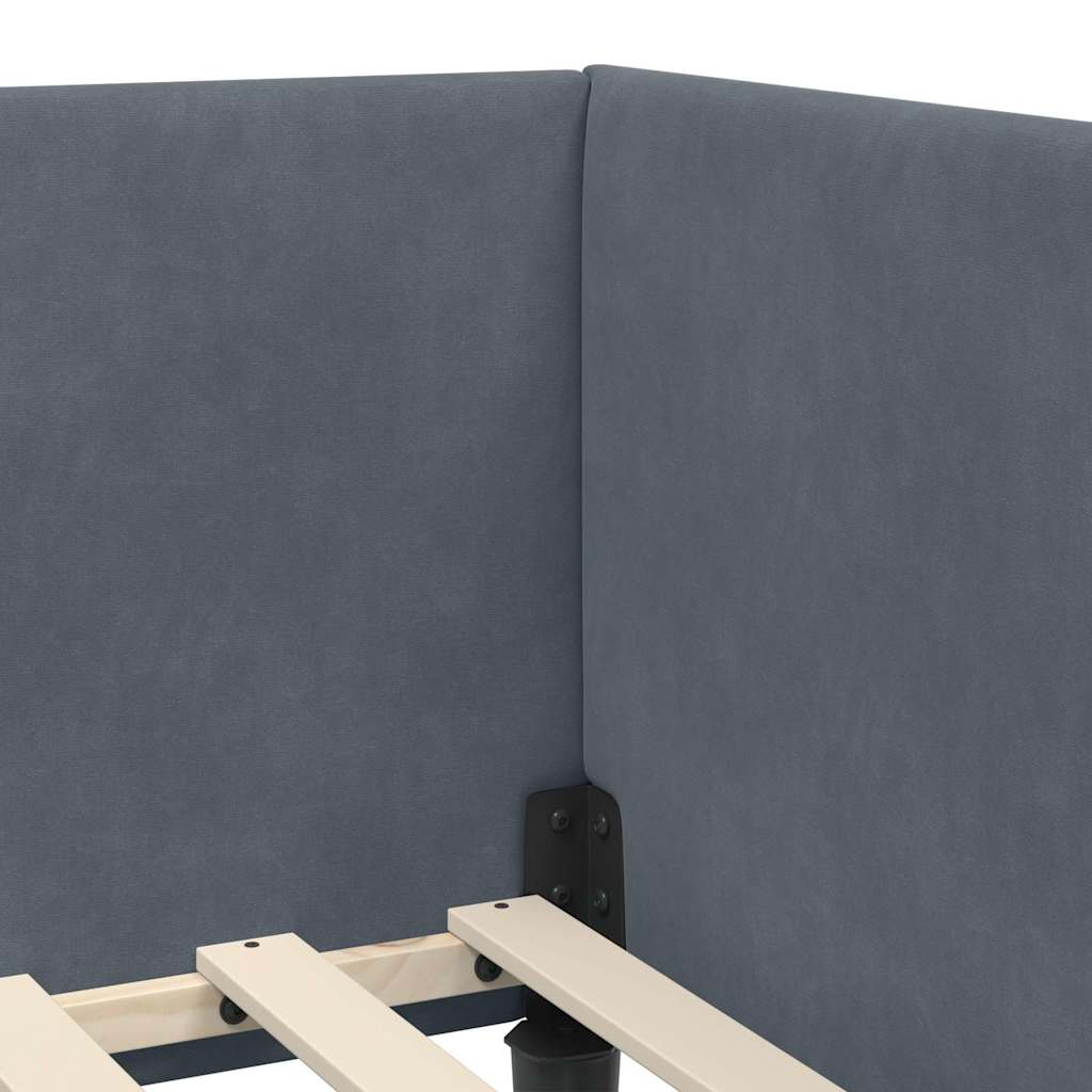 Cornice del letto ad angolo Grigio scuro 90 cm x 200 cm